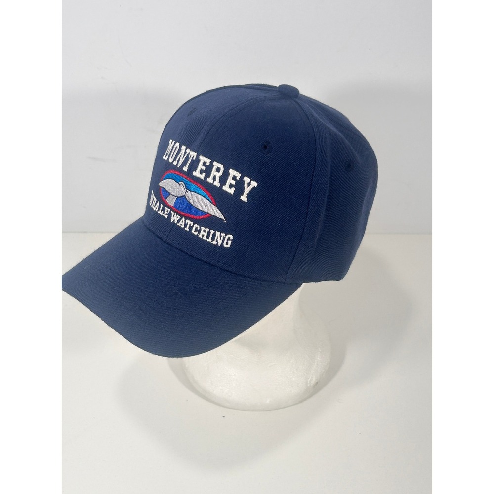 Monterey Whale Watching Navy Blue Baseball Cap Souvenir Hat Adjustable Strap
